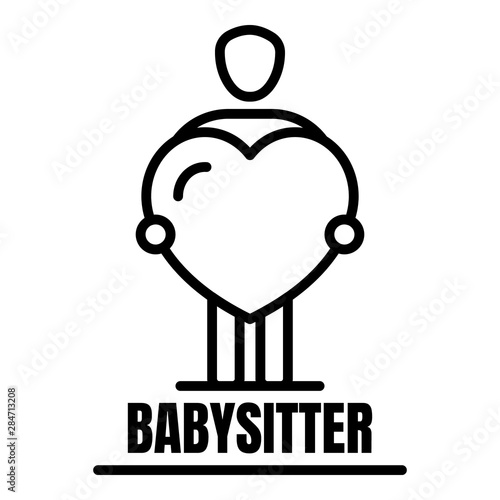Babysitter icon. Outline babysitter vector icon for web design isolated on white background