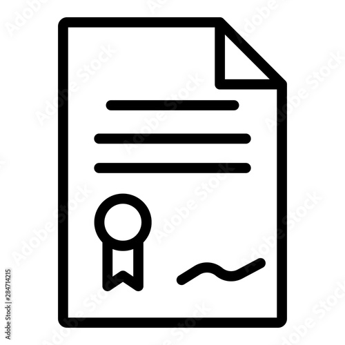 Leasing document paper icon. Outline leasing document paper vector icon for web design isolated on white background