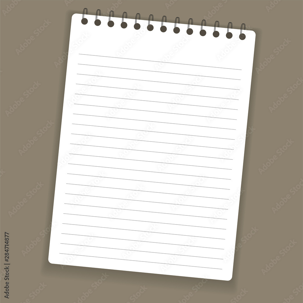 Realistic notebook or notepad with binder. Memo note pad or diary paper page templates. Vector illustration Realistic notebook or notepad with binder. Memo note pad or diary paper page templates. Vector illustration