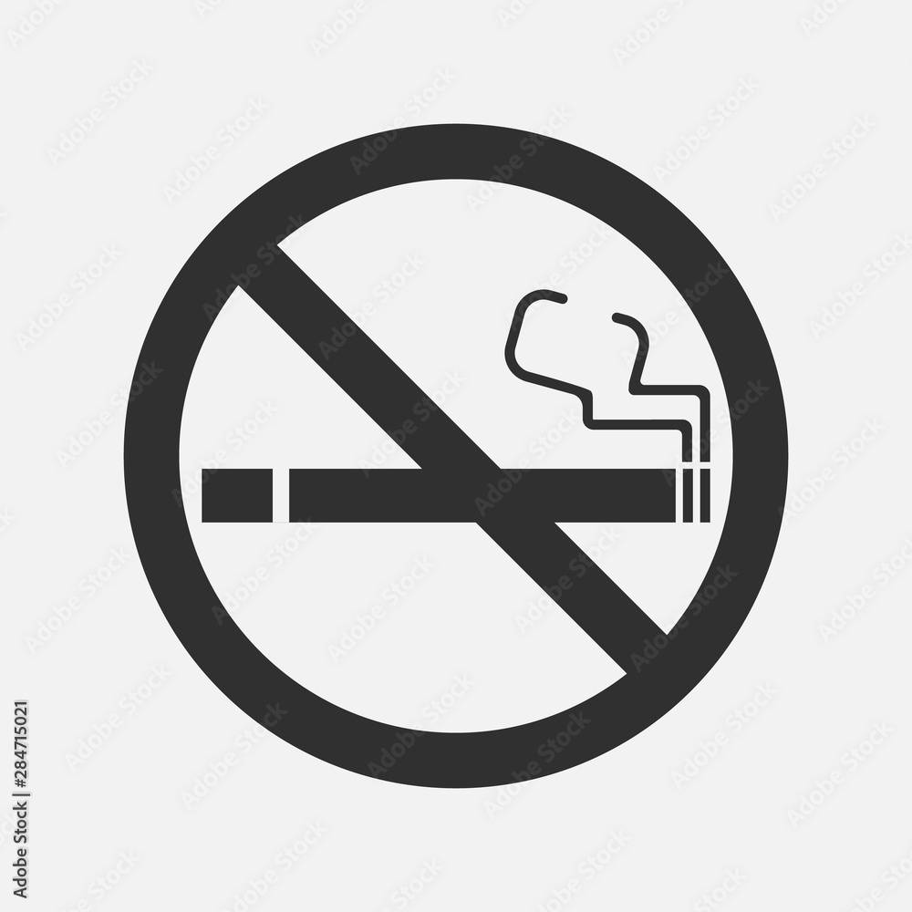 No smoking sign vector isolated on white background. Vector illustration. No smoking sign vector isolated on white background. Vector illustration.
