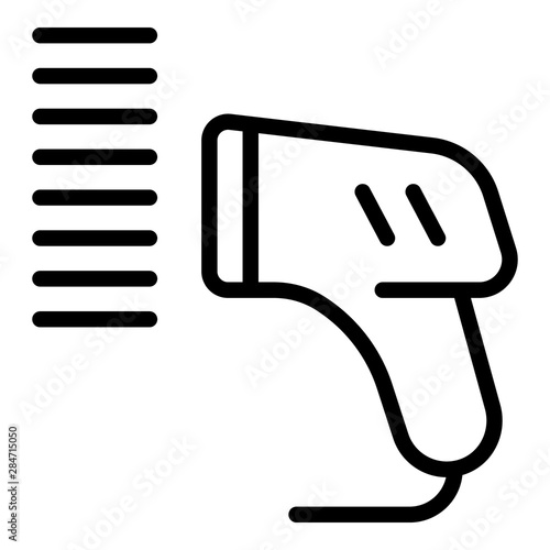 Handle barcode scanner icon. Outline handle barcode scanner vector icon for web design isolated on white background
