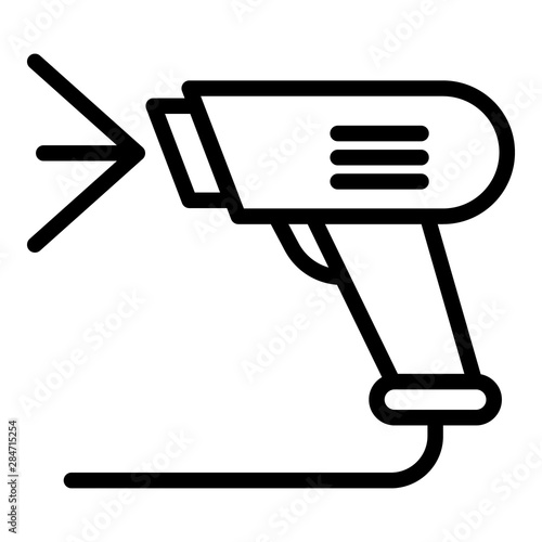 Optical barcode scanner icon. Outline optical barcode scanner vector icon for web design isolated on white background