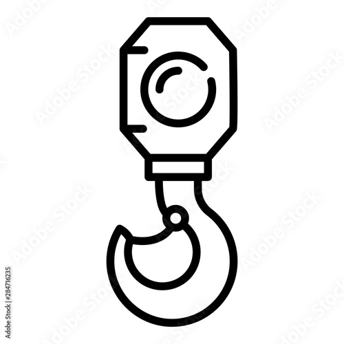 Modern hook crane icon. Outline modern hook crane vector icon for web design isolated on white background