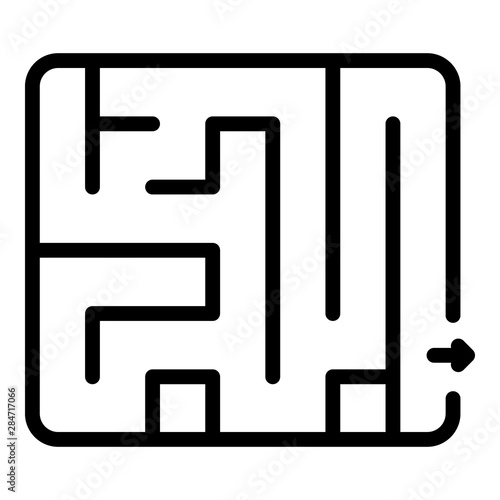 Quest room labyrint icon. Outline quest room labyrint vector icon for web design isolated on white background