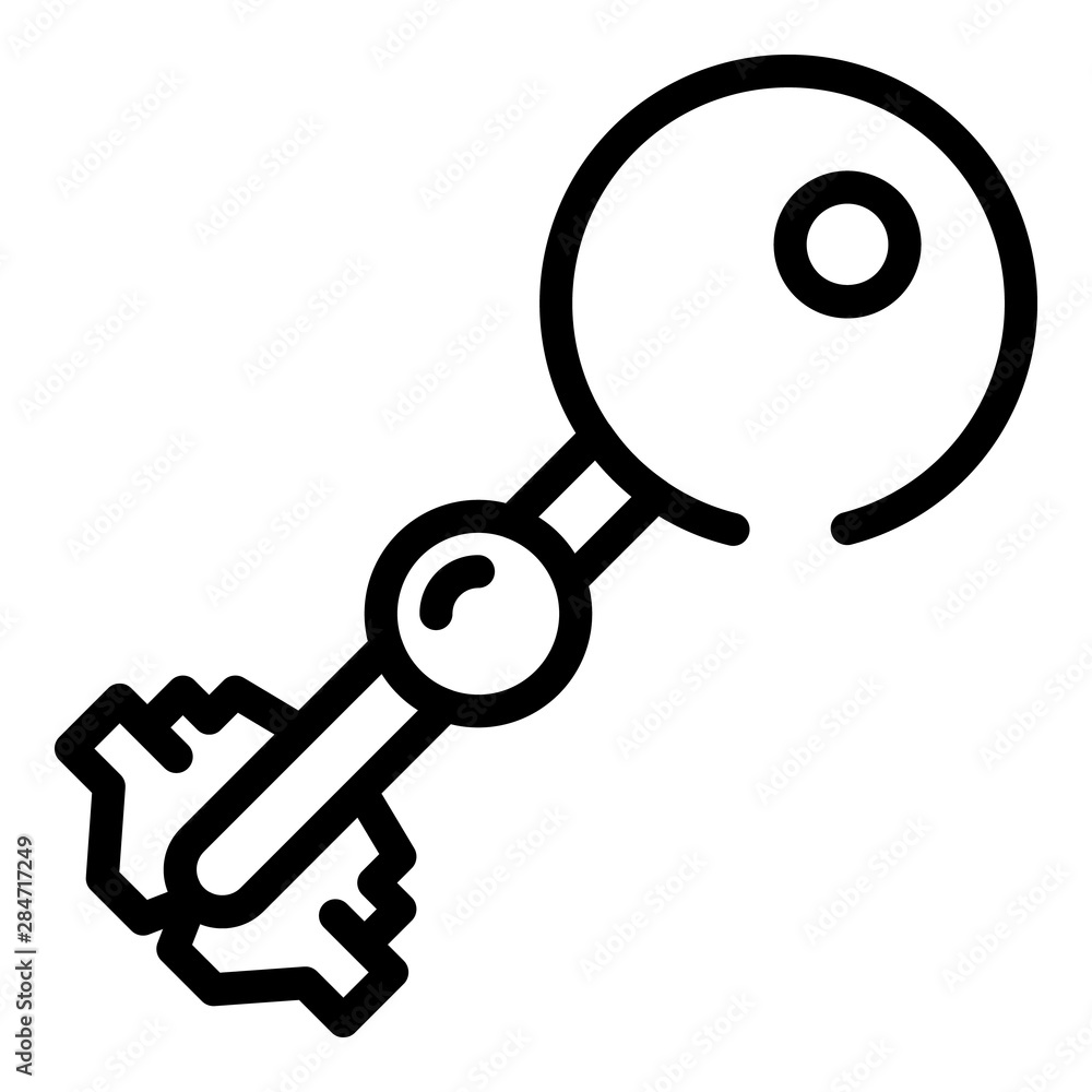 Quest gold key icon. Outline quest gold key vector icon for web design isolated on white background