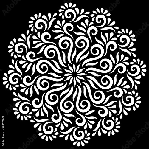 Pattern mandala white stencil doodles sketch
