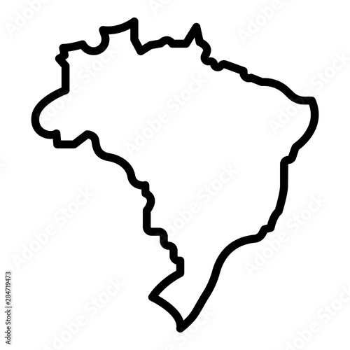 Brazil map icon. Outline Brazil map vector icon for web design isolated on white background photo