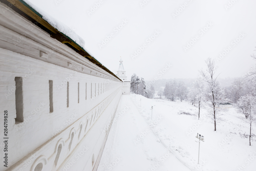 The panorama of New Jerusalem monastery, Moscow in winther time