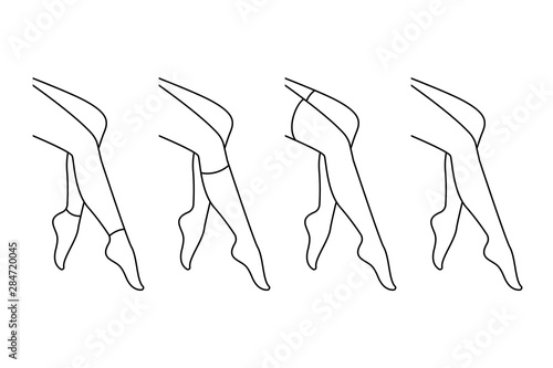Stockings, tights, socks icon, vector illustration. Shop label, logotype design. Female accessories, leg wear.