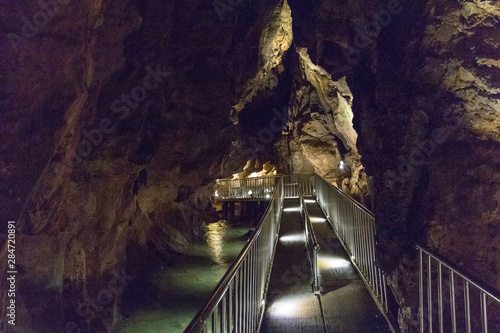 Inside panorama of Danyang Ondal Cave. Danyang, North Chungcheong Province, South Korea, Asia.