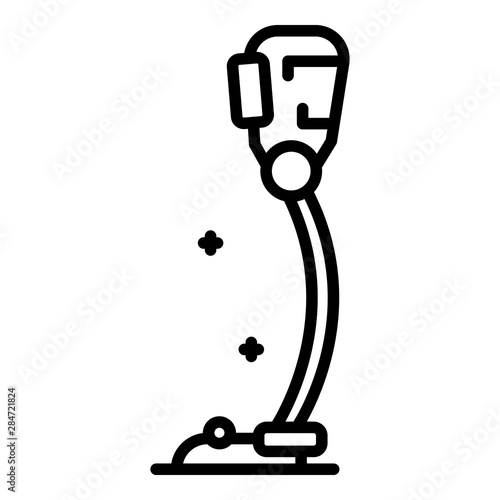 Sports leg prosthesis icon. Outline sports leg prosthesis vector icon for web design isolated on white background