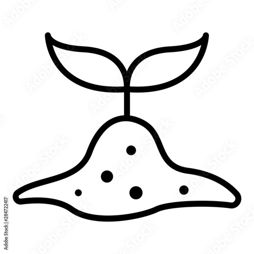 Sprouted seedling icon. Outline sprouted seedling vector icon for web design isolated on white background