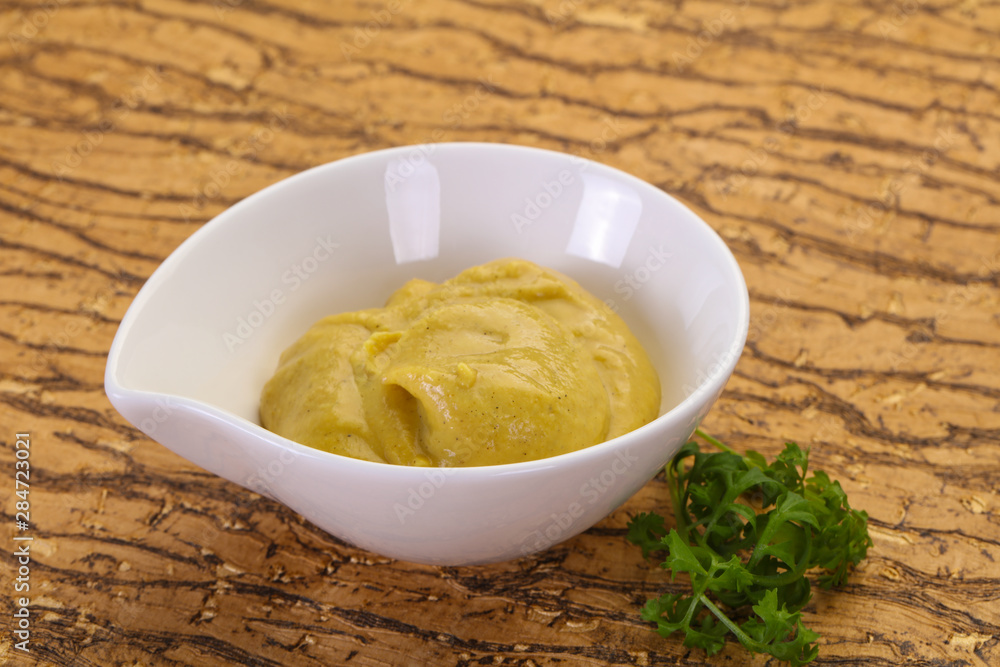 Mustard sauce in the bowl Mustard sauce in the bowl