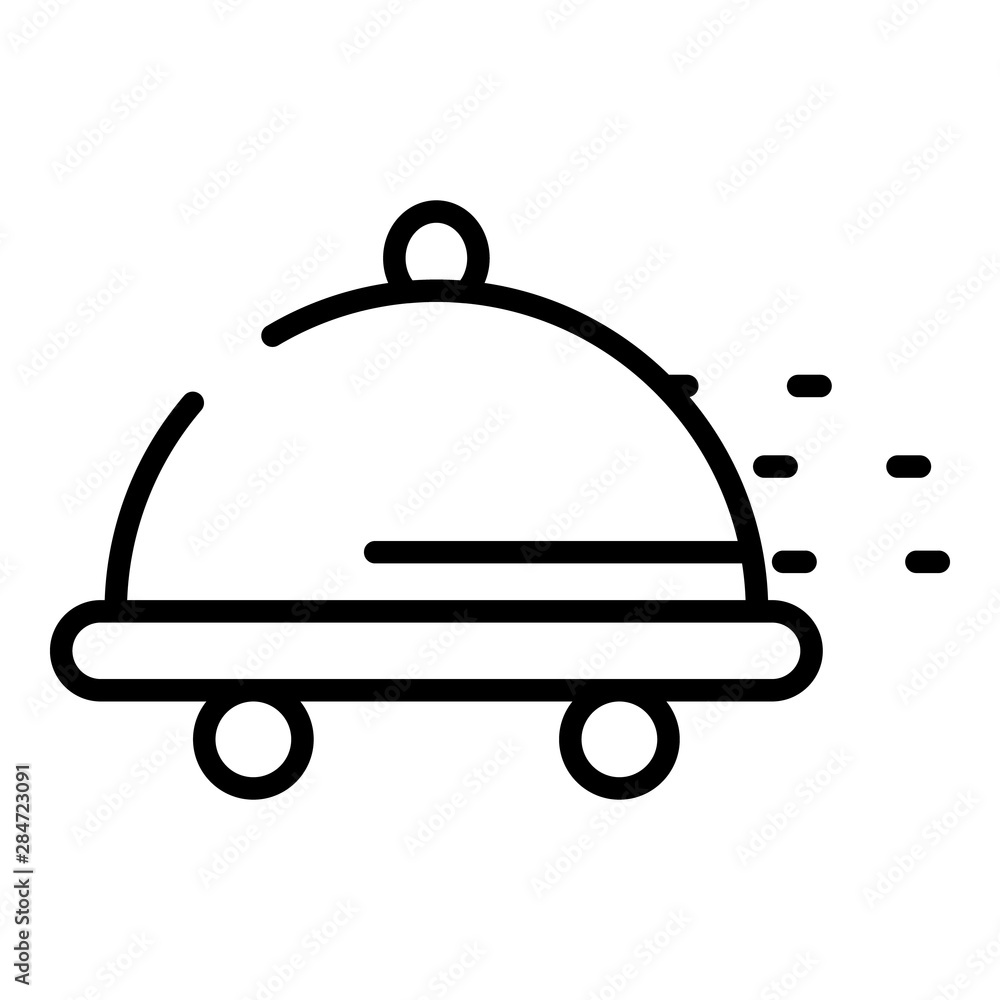 Wheeled tray icon. Outline wheeled tray vector icon for web design isolated on white background Wheeled tray icon. Outline wheeled tray vector icon for web design isolated on white background