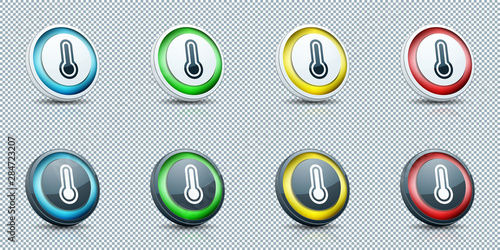 Temperature thermometer color buttons illustration