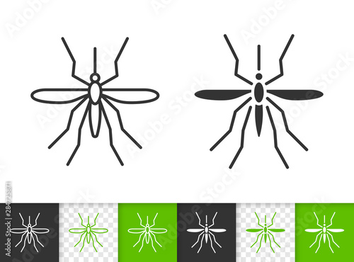 Mosquito simple bug black line insect vector icon
