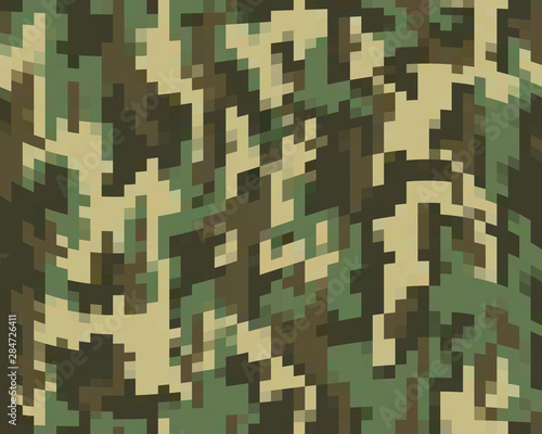 Digital fashionable camouflage pattern  fashion design. Seamless illustration