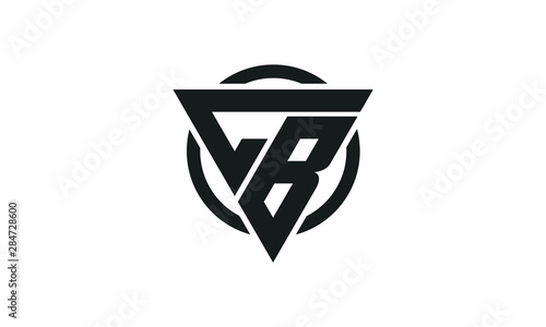 CB, BC Triangle Logo Circle Monogram Design Vector Super Hero Concept