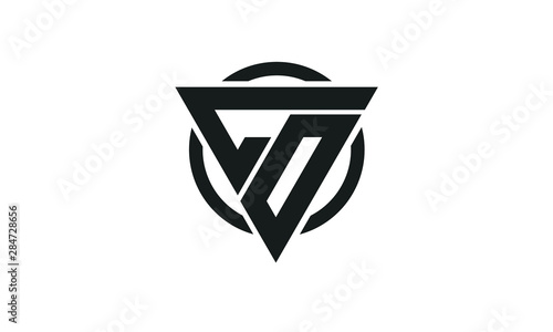 CO, OC, C0, 0C Triangle Logo Circle Monogram Design Vector Super Hero Concept