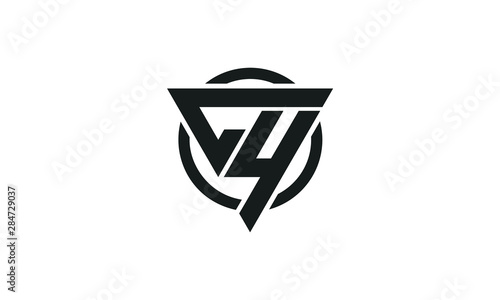 CY, YC, C4, 4C Logo; Super Hero Concept Triangle Circle Vector High Quality Design photo