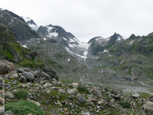 Fototapeta Naklejka Na Ścianę i Meble -  very beautiful landscape on Sustenpass, Stein Glacier in Swiss alps in summer.