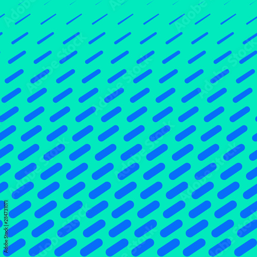 Vector geometric halftone seamless pattern with diagonal dash lines, fading stripes. Extreme sport style background, urban art. Abstract texture in bright neon color, blue and turquoise. Repeat design