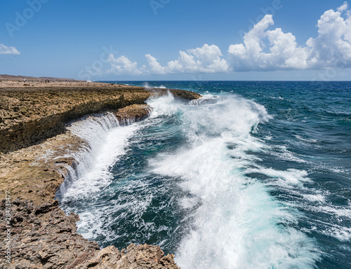 Fototapeta Naklejka Na Ścianę i Meble -    Shete Boka National park Views around Curacao a small Caribbean island