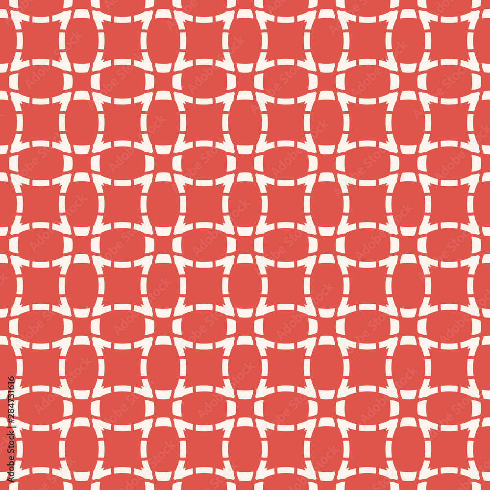 Naklejka premium Vector abstract geometric seamless pattern with square grid, curved lines, mesh