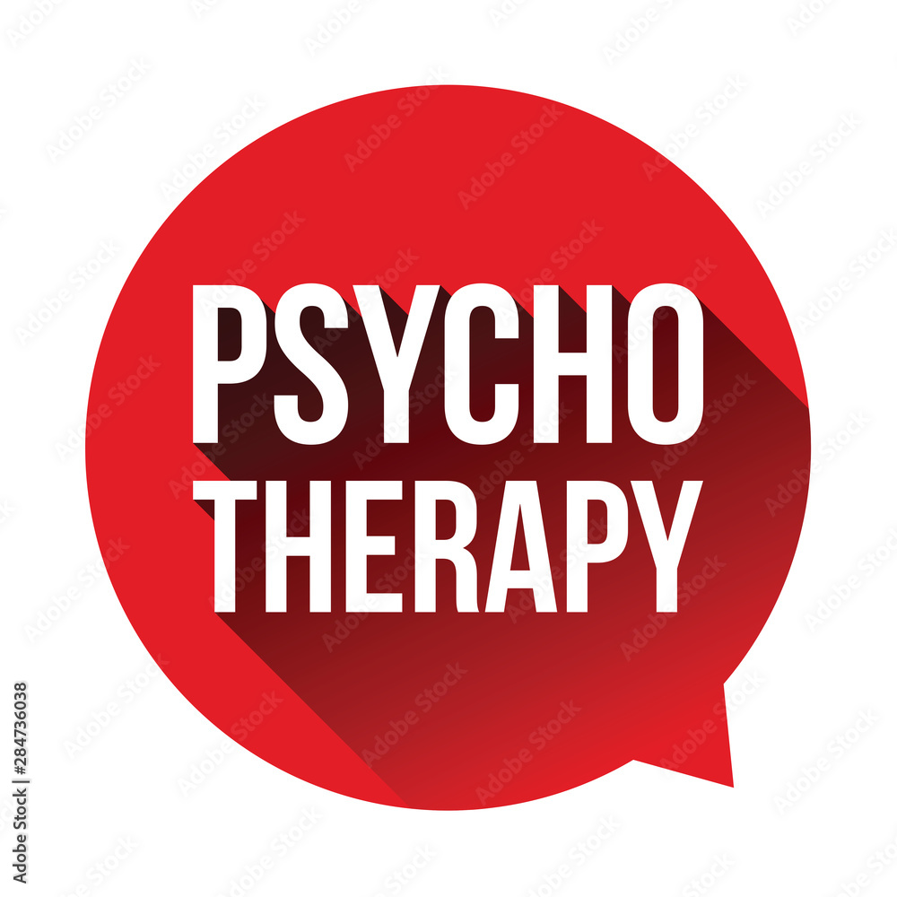 Psychotherapy label speech bubble vector Psychotherapy label speech bubble vector
