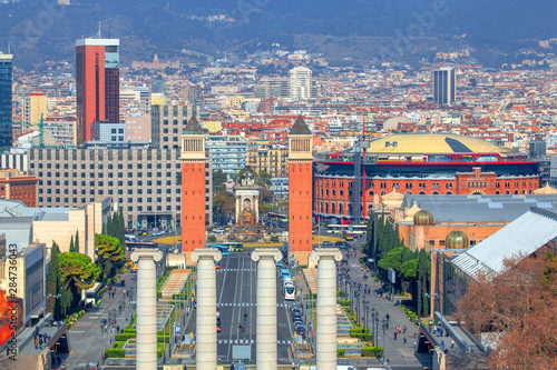 view of famous Plaza de Espana in Barcelona