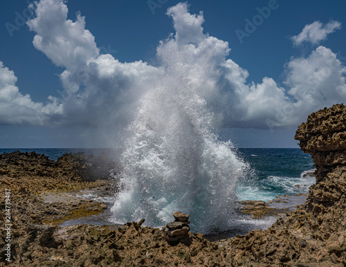   Shete Boka National park Views around Curacao a small Caribbean island photo