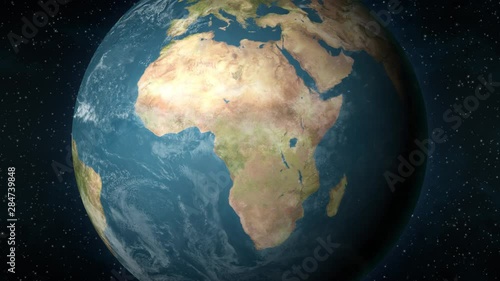 Planet Earth, zooming in on the African continent.