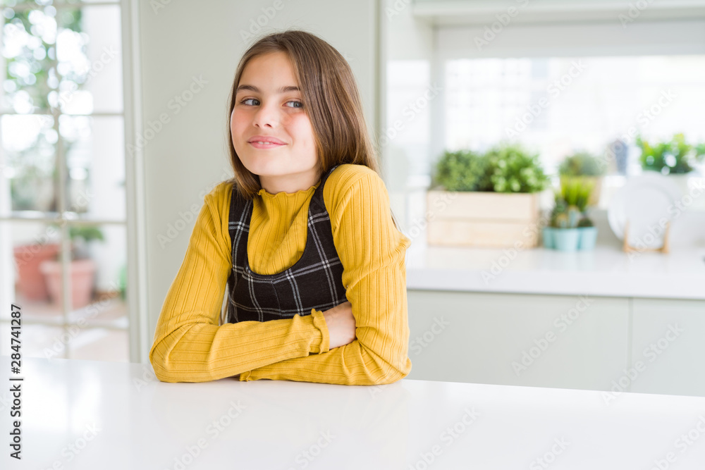 Beautiful young girl kid smiling confident and excited to the camera Beautiful young girl kid smiling confident and excited to the camera