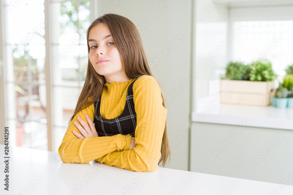 Beautiful young girl kid smiling confident and excited to the camera Beautiful young girl kid smiling confident and excited to the camera
