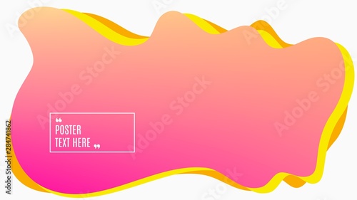 Blurred background. Geometric liquid shape. Abstract pink gradient design. Dynamic shape background. Landing page blurred cover. Composition template banner. Vector