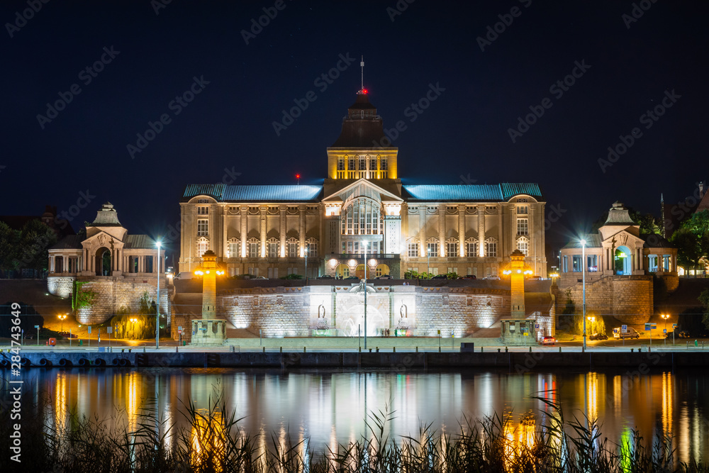 Szczecin national museum by night