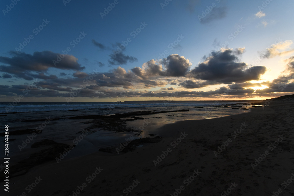 Late Afternoon Sunset Horizon Beach With Clouds, Mossel bay, South Africa