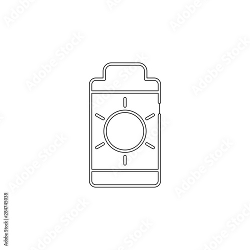 Battery sun power icon. Element of sustainable energy for mobile concept and web apps icon. Outline, thin line icon for website design and development, app development