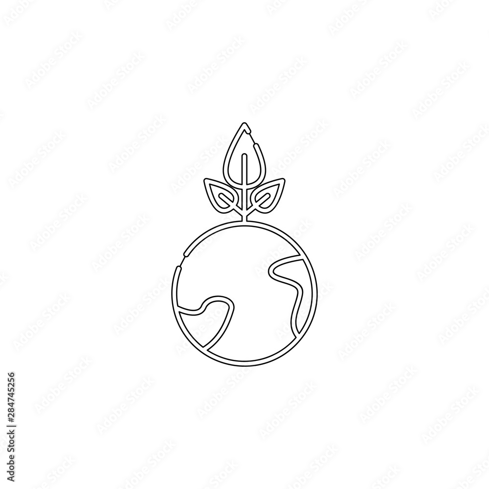 Earth ecology icon. Element of sustainable energy for mobile concept and web apps icon. Outline, thin line icon for website design and development, app development
