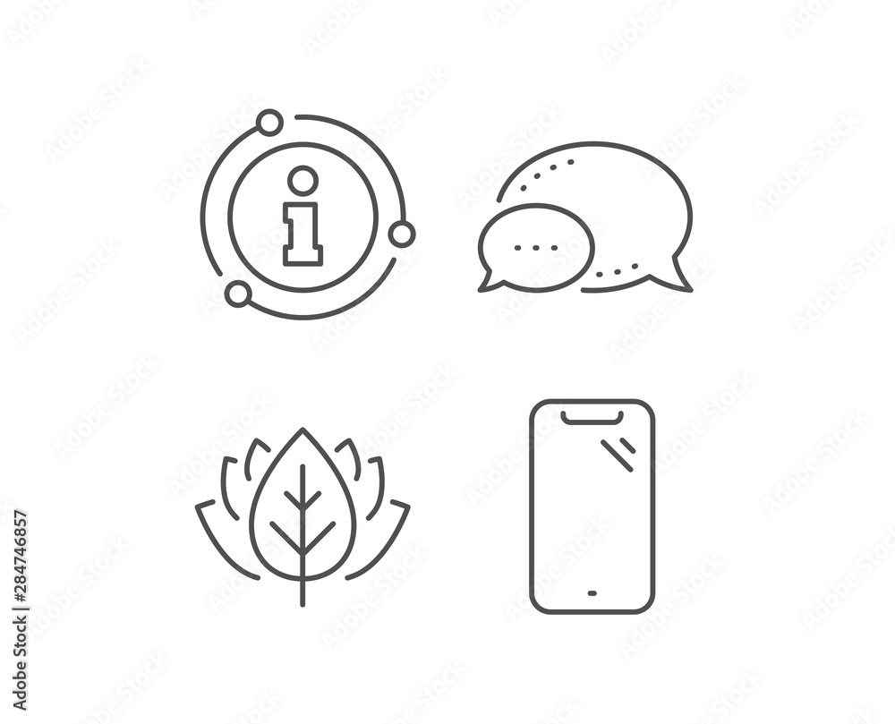 Smartphone line icon. Chat bubble, info sign elements. Phone sign. Mobile device symbol. Linear smartphone outline icon. Information bubble. Vector Smartphone line icon. Chat bubble, info sign elements. Phone sign. Mobile device symbol. Linear smartphone outline icon. Information bubble. Vector