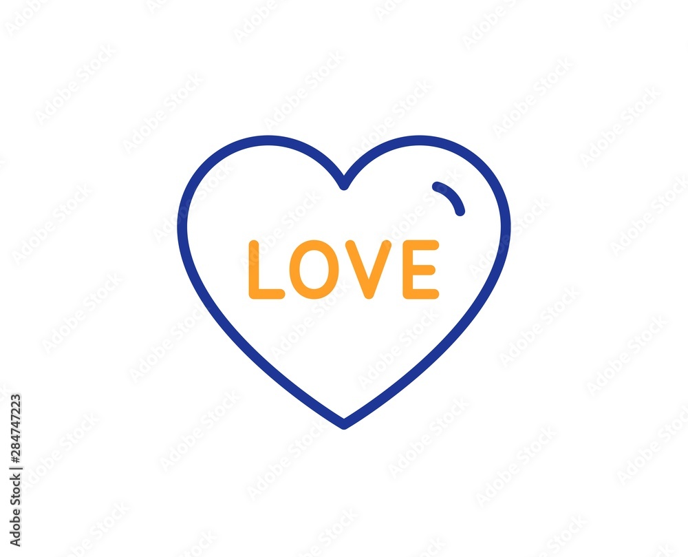 Sweet heart sign. Love line icon. Valentine day symbol. Colorful outline concept. Blue and orange thin line love icon. Vector Sweet heart sign. Love line icon. Valentine day symbol. Colorful outline concept. Blue and orange thin line love icon. Vector