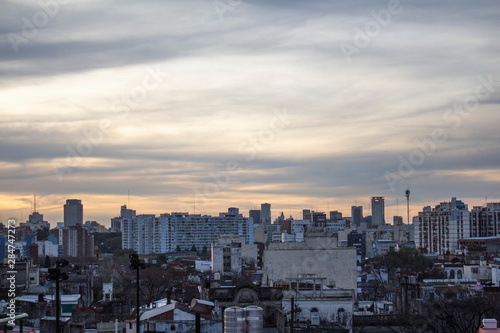 City during sunset in buenos aires