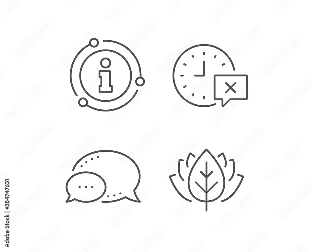 Fototapeta premium Time line icon. Chat bubble, info sign elements. Remove alarm sign. Linear time outline icon. Information bubble. Vector