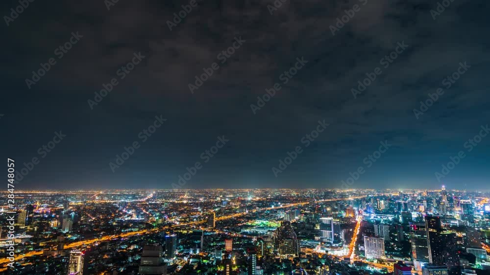 time lapse of Bangkok city at night, Thailand time lapse of Bangkok city at night, Thailand