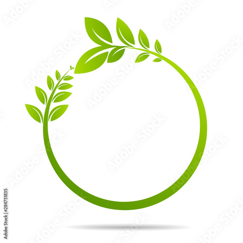 Ecology, organic with leafs eco style. Business concepts to protect nature