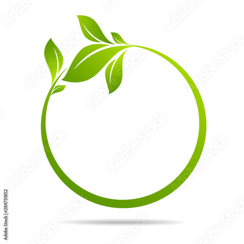 Ecology, organic with leafs eco style. Business concepts to protect nature