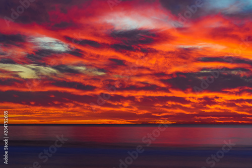 Fire Red Sunset at Sunset Cliffs, San Diego