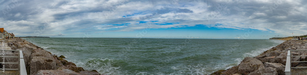 Panorama View from Wissant at the English Channel by Flood
