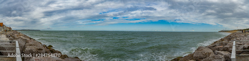 Panorama View from Wissant at the English Channel by Flood
