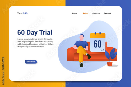 60 day trial landing page background vector 